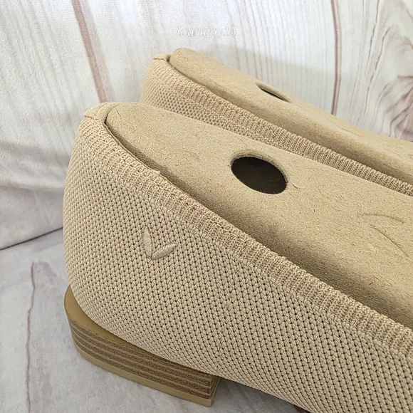 Vivaia Minnie Pro Small Square Toe Flats Khaki Tan Womens 41 US 9.5 - Picture 5 of 11